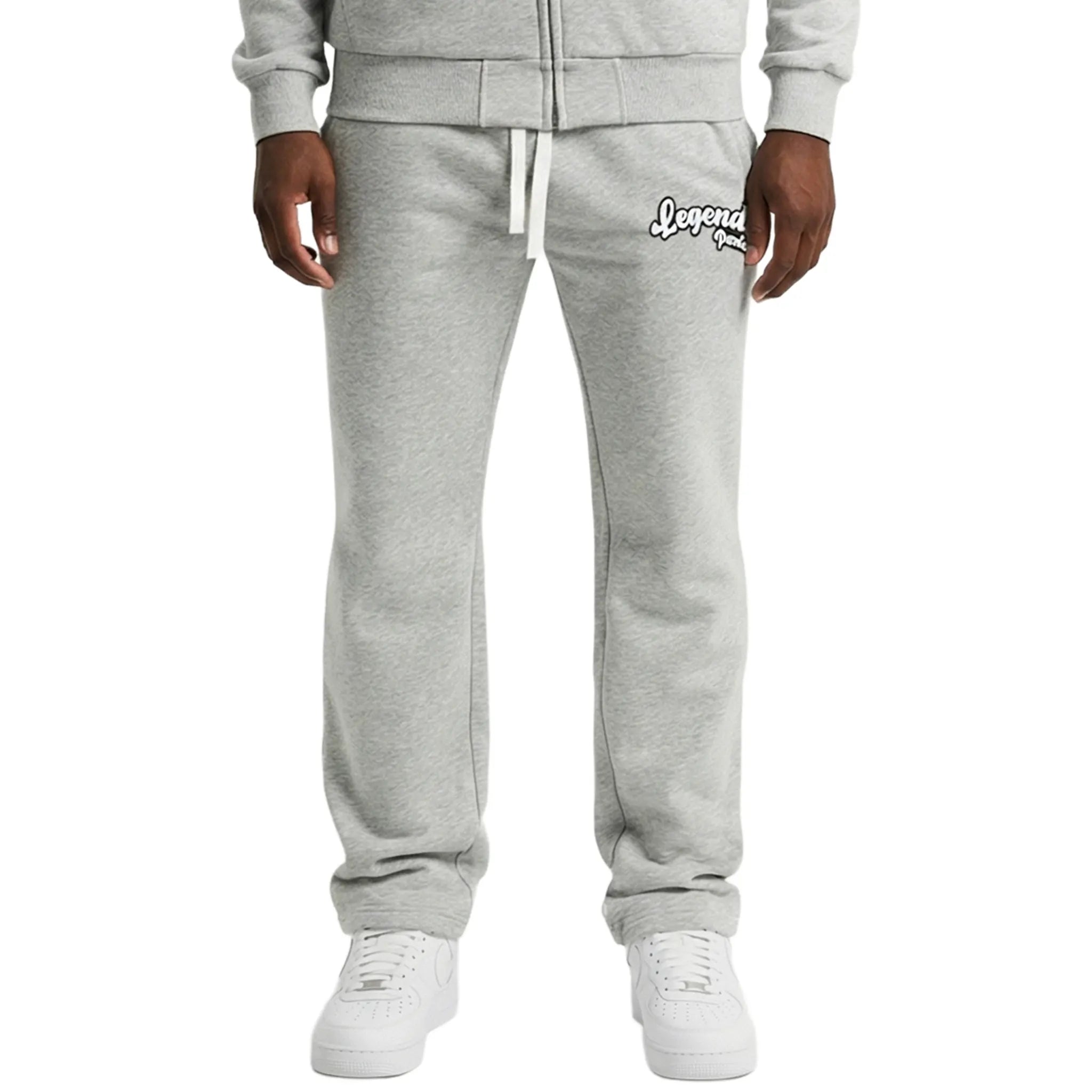 Front View of Légende Paris Gum Logo Grey Sweatpants LPPNT057